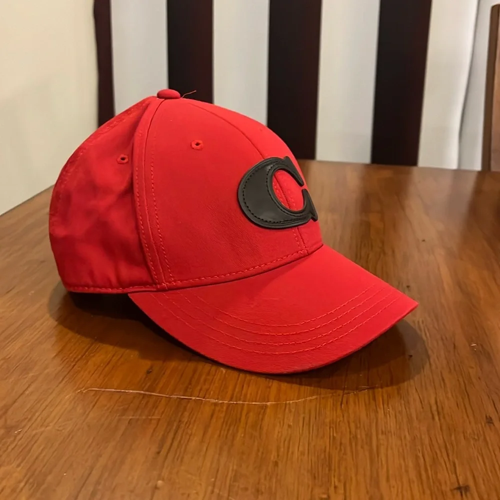 Coach New York Varsity Ball Cap Hat strap back red